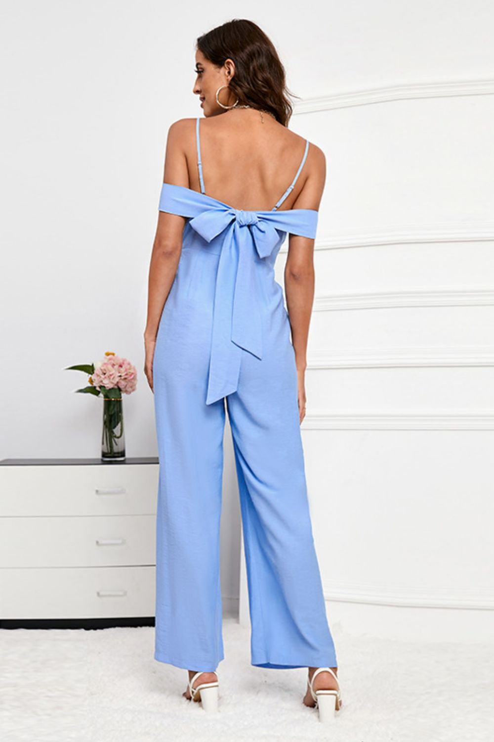 Spaghetti Strap Bow Detail Jumpsuit