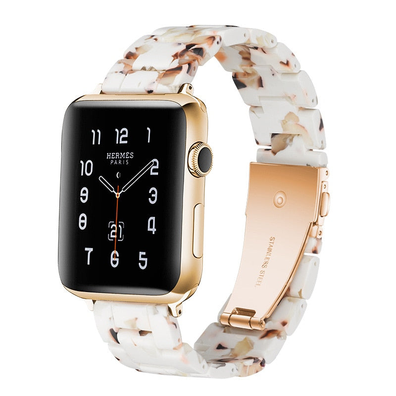 Transparent Resin Apple Watch Band for Apple Watch 7 6 5 4 45mm 42/44mm Strap