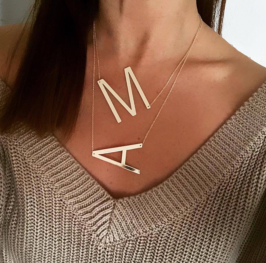 Initial Necklace A-Z in Silver, Gold, and Rose Gold