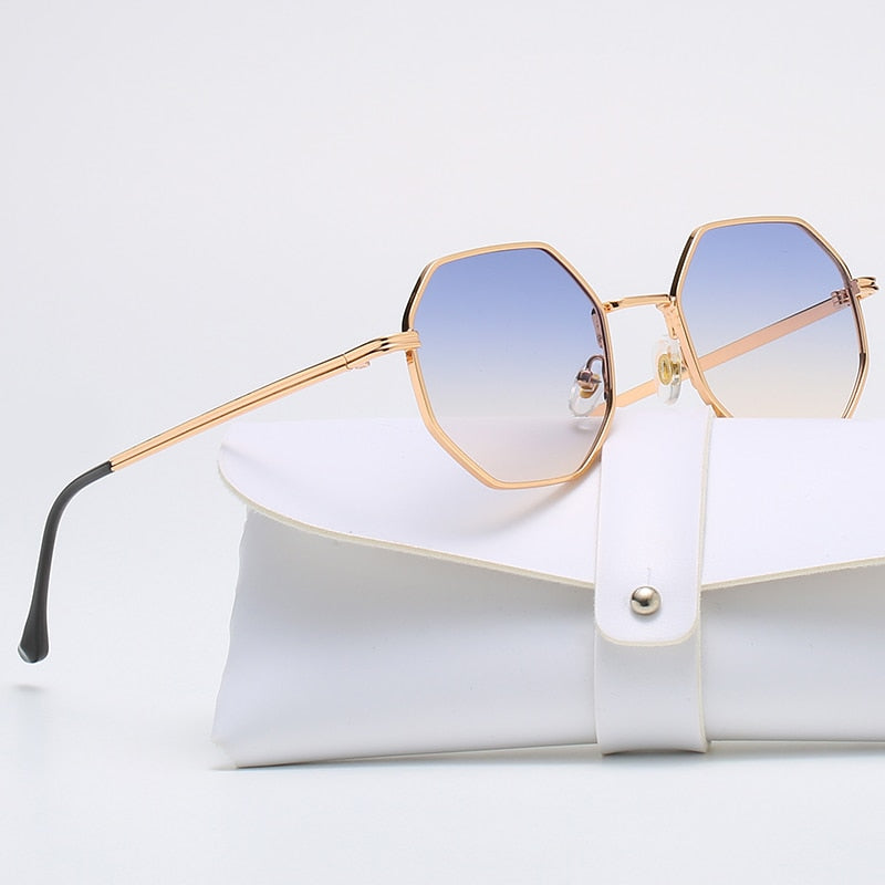 NEW Polygon Metal Sunglasses Vintage Frame