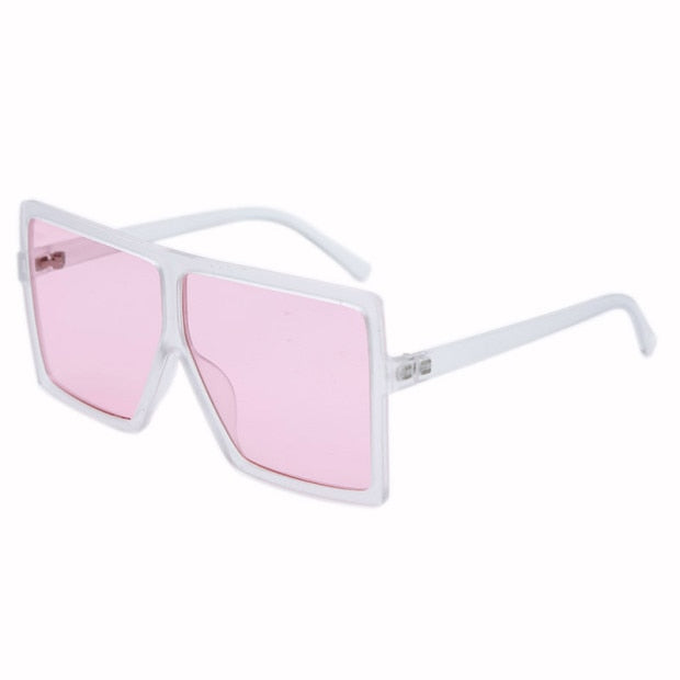 Oversized Square Sunglasses Women New Trendy Flat Top  Gradient Shades UV400