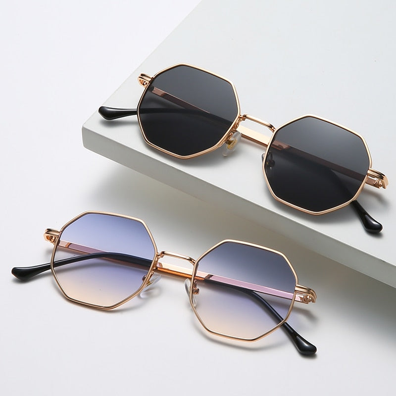 NEW Polygon Metal Sunglasses Vintage Frame