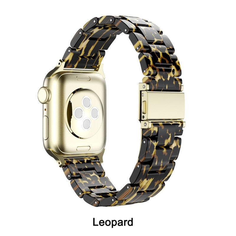 Transparent Resin Apple Watch Band for Apple Watch 7 6 5 4 45mm 42/44mm Strap