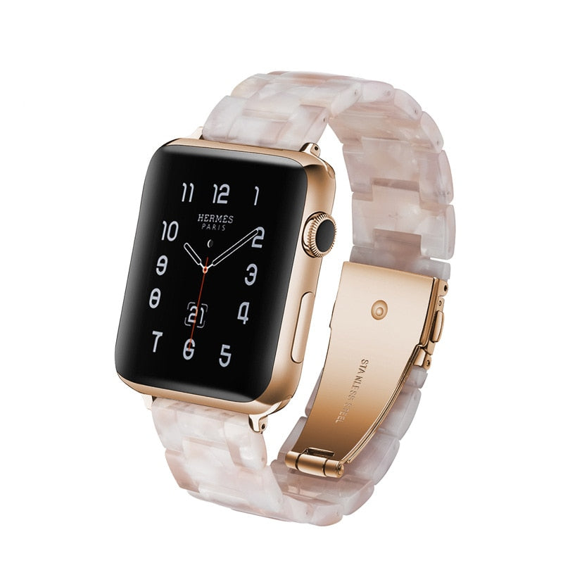 Transparent Resin Apple Watch Band for Apple Watch 7 6 5 4 45mm 42/44mm Strap