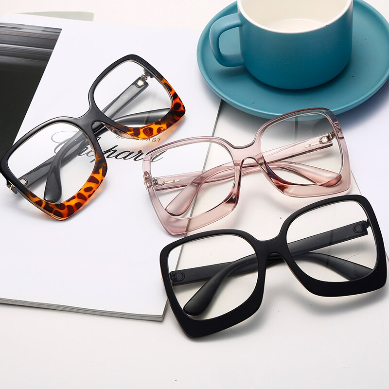 Optical Frame Eyeglasses Women Men Fashion Glasses Frames Retro Leopard Clear Prescription Frame Lady