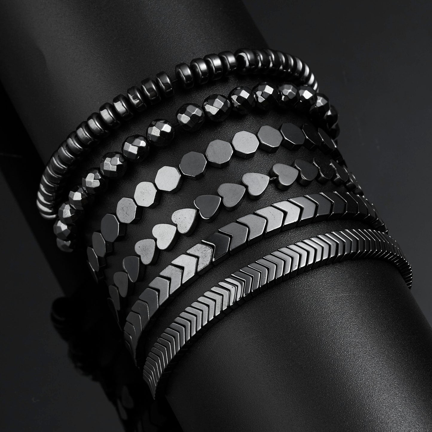 NEW No-magnetic Black Hematite Bracelets