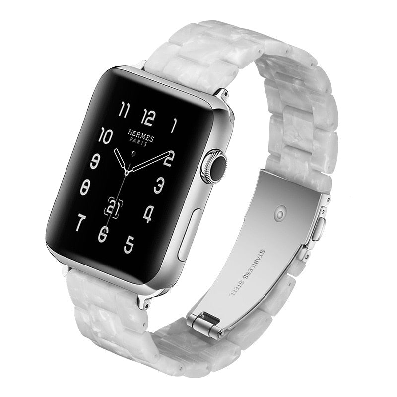 Transparent Resin Apple Watch Band for Apple Watch 7 6 5 4 45mm 42/44mm Strap