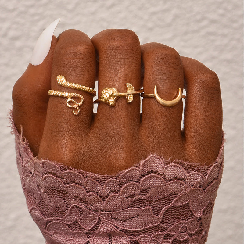 Gold Bohemian Rings Set