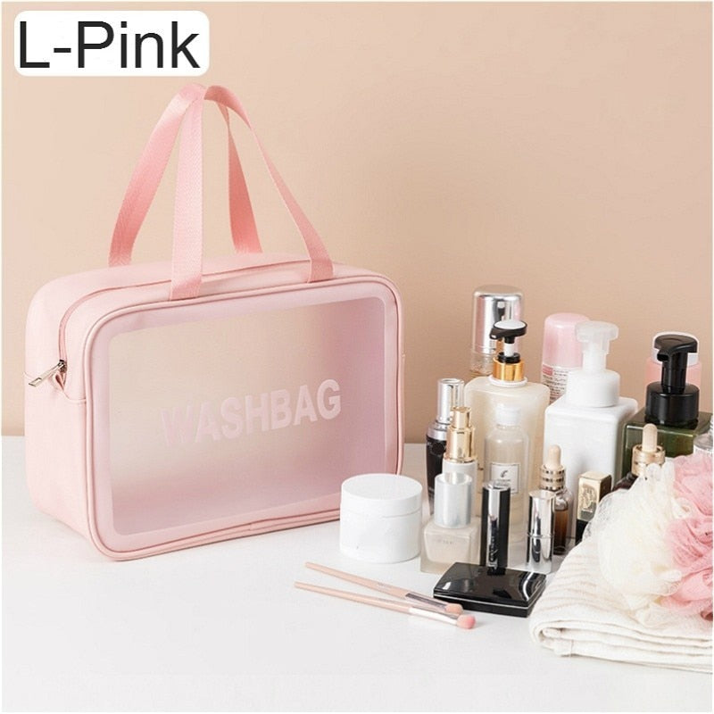 Frosted Waterproof Beauty Cosmetic Bag Hygiene/Travel Makeup Storage