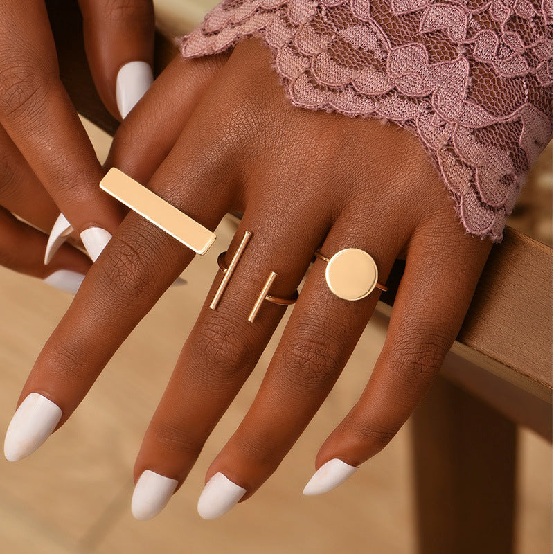 Gold Bohemian Rings Set