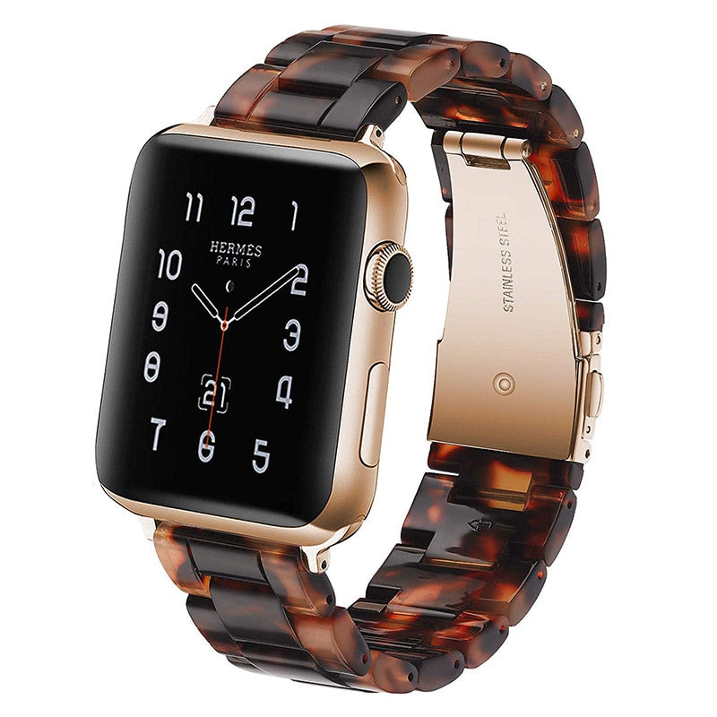 Transparent Resin Apple Watch Band for Apple Watch 7 6 5 4 45mm 42/44mm Strap