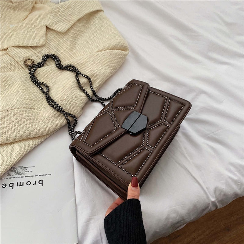 Leather Crossbody Chain Purse