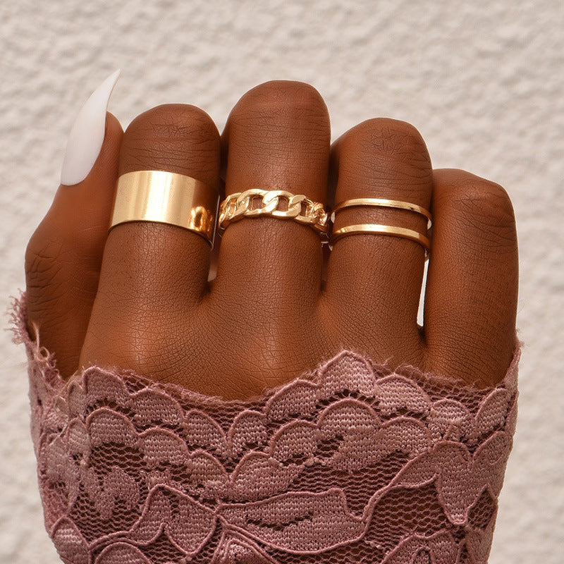 Gold Bohemian Rings Set