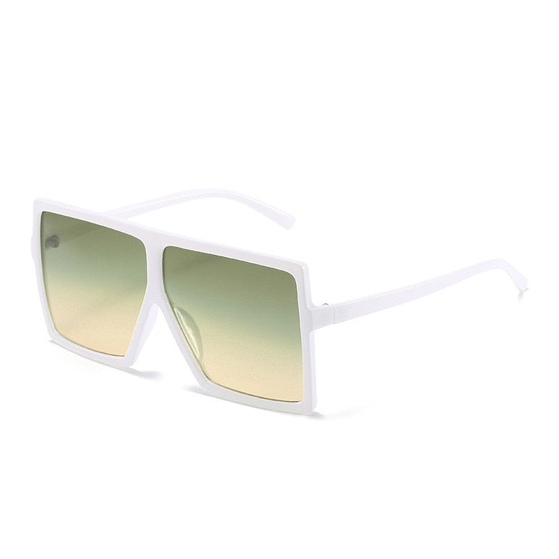 Oversized Square Sunglasses Women New Trendy Flat Top  Gradient Shades UV400