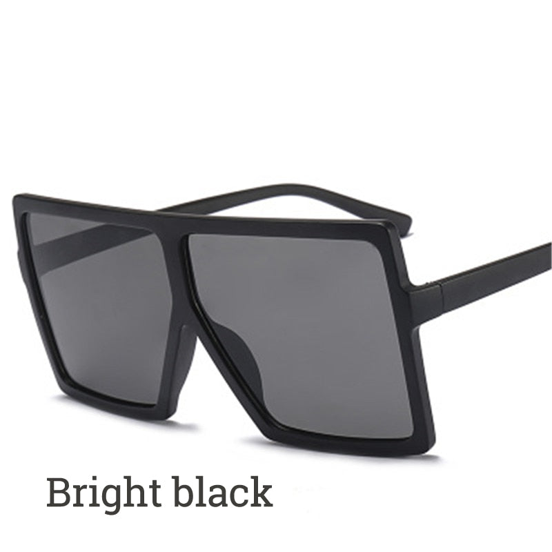 Oversized Square Sunglasses Women New Trendy Flat Top  Gradient Shades UV400