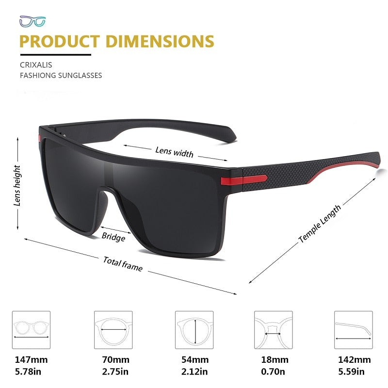 Polarized Square Sunglasses Oversized Anti Glare