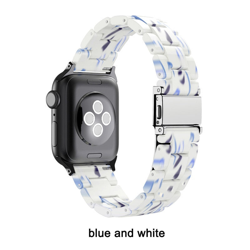 Transparent Resin Apple Watch Band for Apple Watch 7 6 5 4 45mm 42/44mm Strap