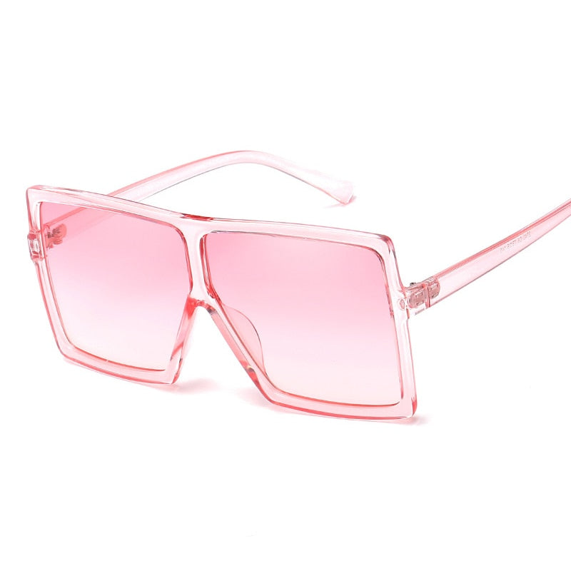 Oversized Square Sunglasses Women New Trendy Flat Top  Gradient Shades UV400