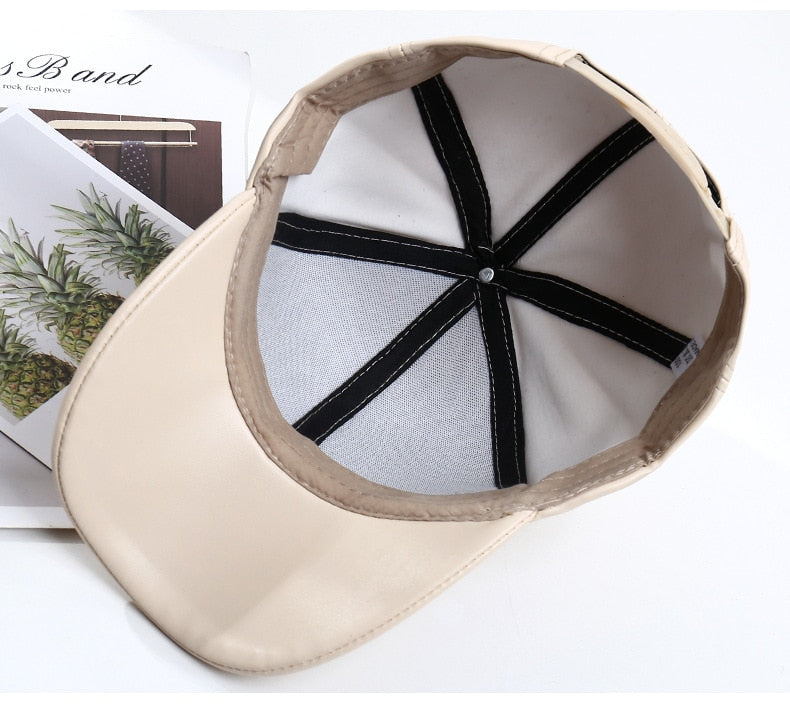 NEW Adult Faux Leather Baseball Cap Adjustable