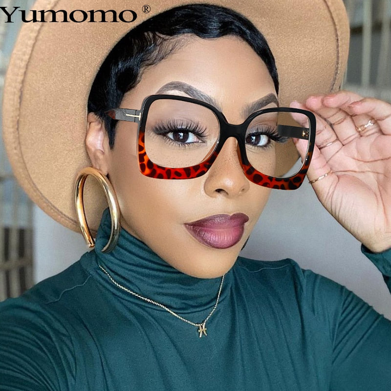 Optical Frame Eyeglasses Women Men Fashion Glasses Frames Retro Leopard Clear Prescription Frame Lady