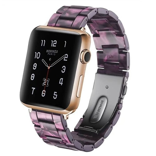 Transparent Resin Apple Watch Band for Apple Watch 7 6 5 4 45mm 42/44mm Strap