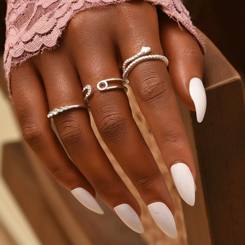 Gold Bohemian Rings Set