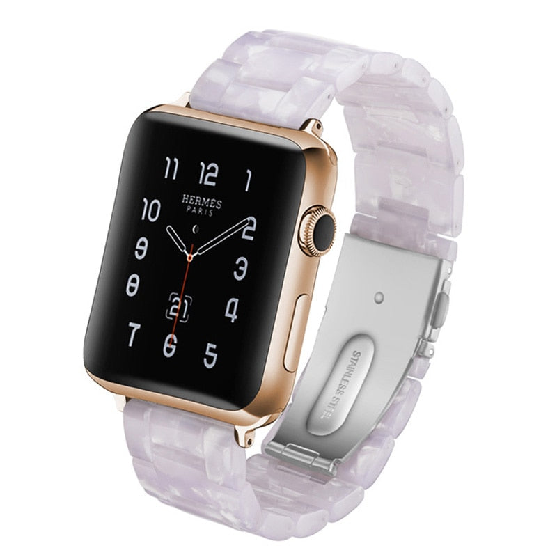 Transparent Resin Apple Watch Band for Apple Watch 7 6 5 4 45mm 42/44mm Strap