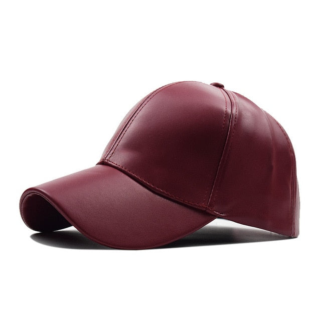 NEW Adult Faux Leather Baseball Cap Adjustable