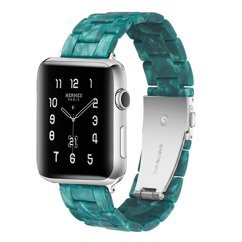 Transparent Resin Apple Watch Band for Apple Watch 7 6 5 4 45mm 42/44mm Strap