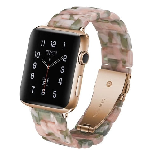 Transparent Resin Apple Watch Band for Apple Watch 7 6 5 4 45mm 42/44mm Strap