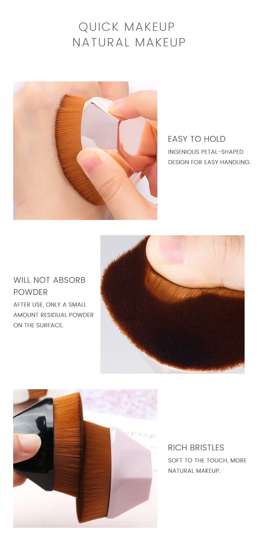 Kabuki Hexagonal Blush Foundation Brush for Cream or Flawless Foundation