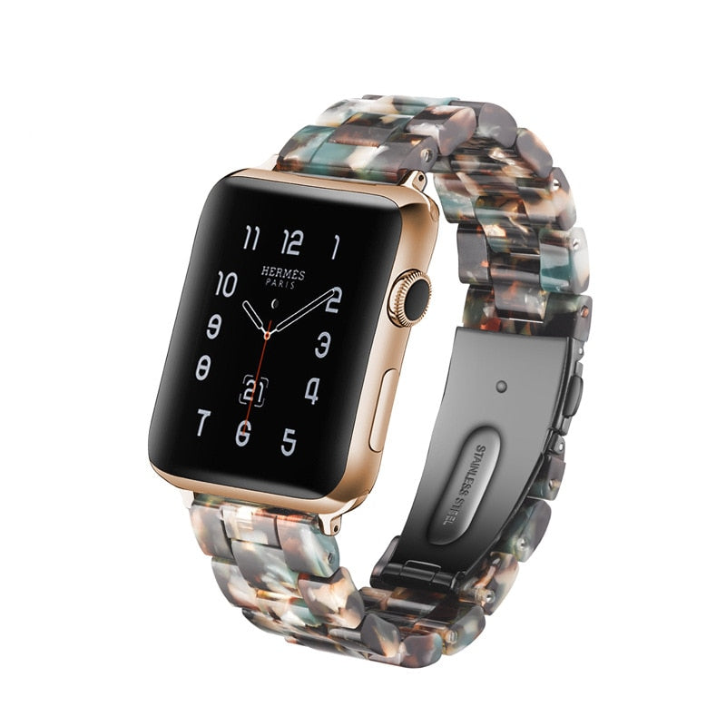 Transparent Resin Apple Watch Band for Apple Watch 7 6 5 4 45mm 42/44mm Strap