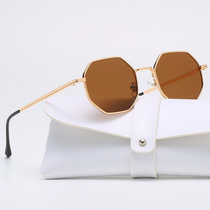 NEW Polygon Metal Sunglasses Vintage Frame