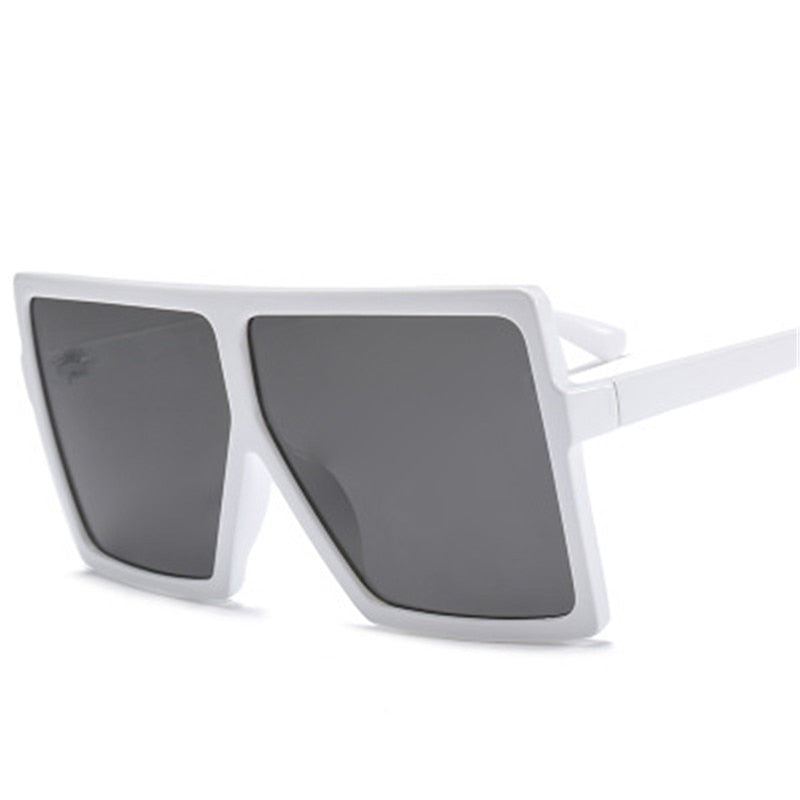 Oversized Square Sunglasses Women New Trendy Flat Top  Gradient Shades UV400