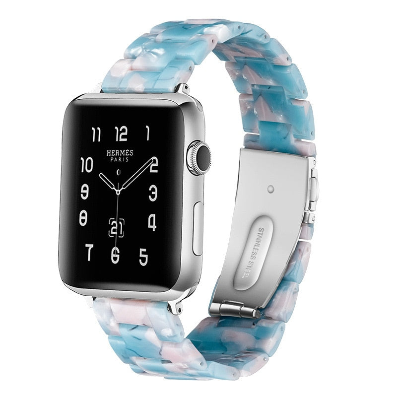 Transparent Resin Apple Watch Band for Apple Watch 7 6 5 4 45mm 42/44mm Strap