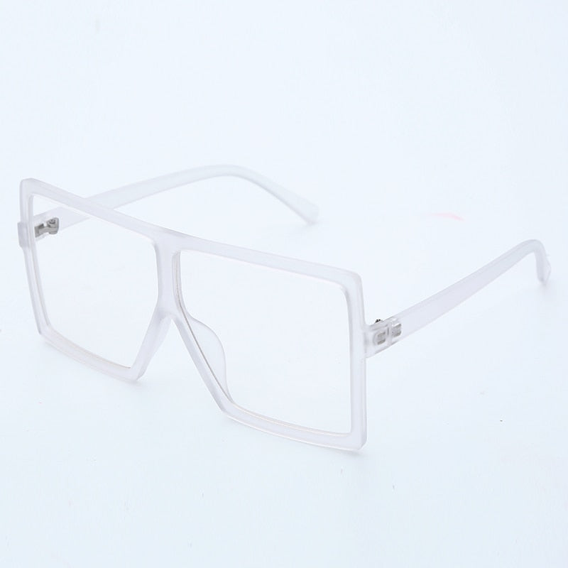 Oversized Square Sunglasses Women New Trendy Flat Top  Gradient Shades UV400