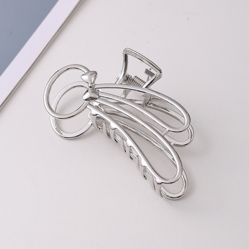 New Metal Bear Hollow  Hair Clip