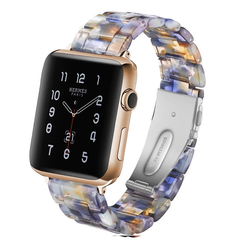 Transparent Resin Apple Watch Band for Apple Watch 7 6 5 4 45mm 42/44mm Strap