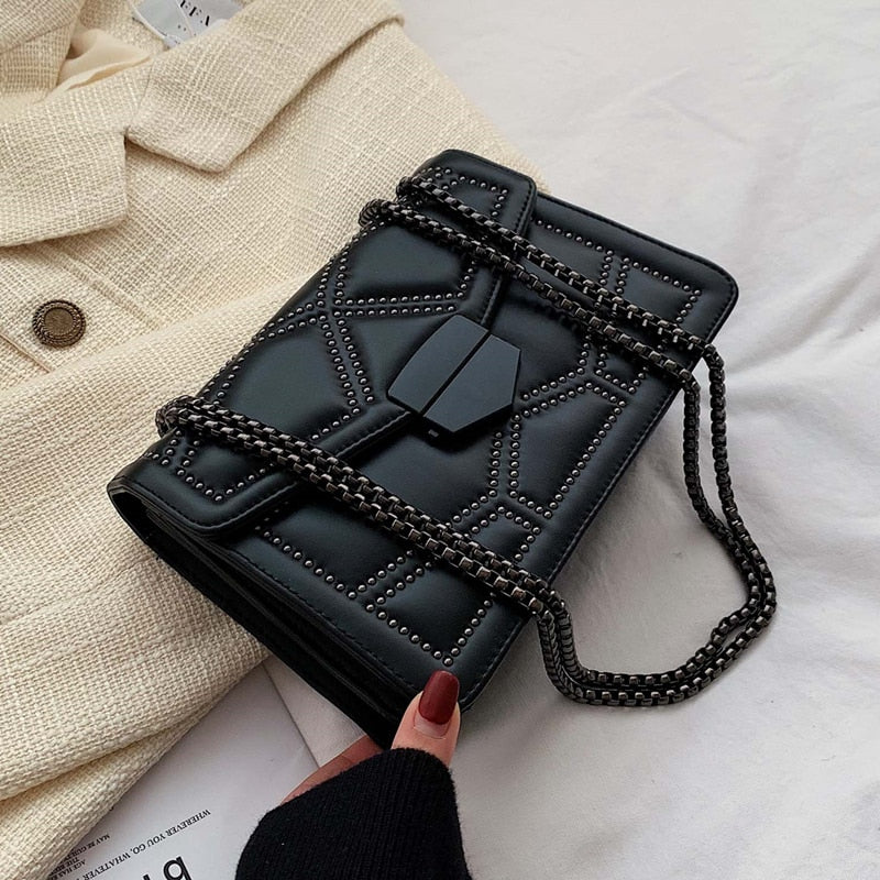 Leather Crossbody Chain Purse