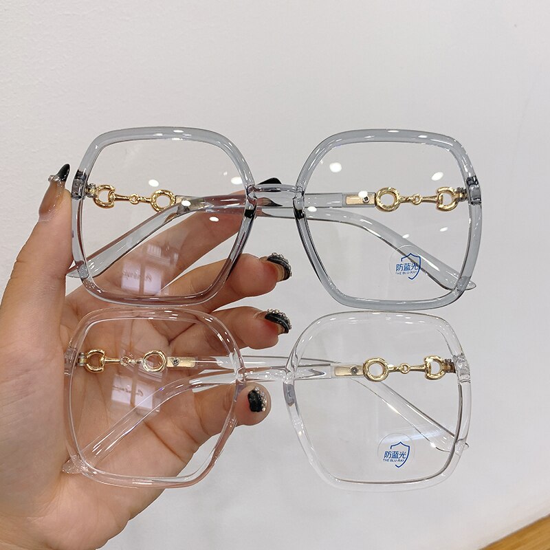 New Oversized Square Eyeglasses Woman Men  Blue Light-blocking Eyewear