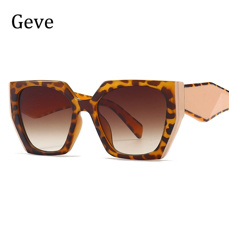 Fashion Brand Square Sunglasses Trend Unique Design Cat Eye