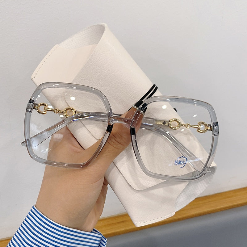 New Oversized Square Eyeglasses Woman Men  Blue Light-blocking Eyewear