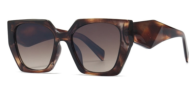 Fashion Brand Square Sunglasses Trend Unique Design Cat Eye