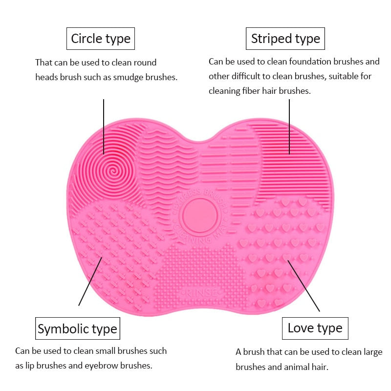 Silicone Cosmetic Brush Cleaning Pad With Suction Cup