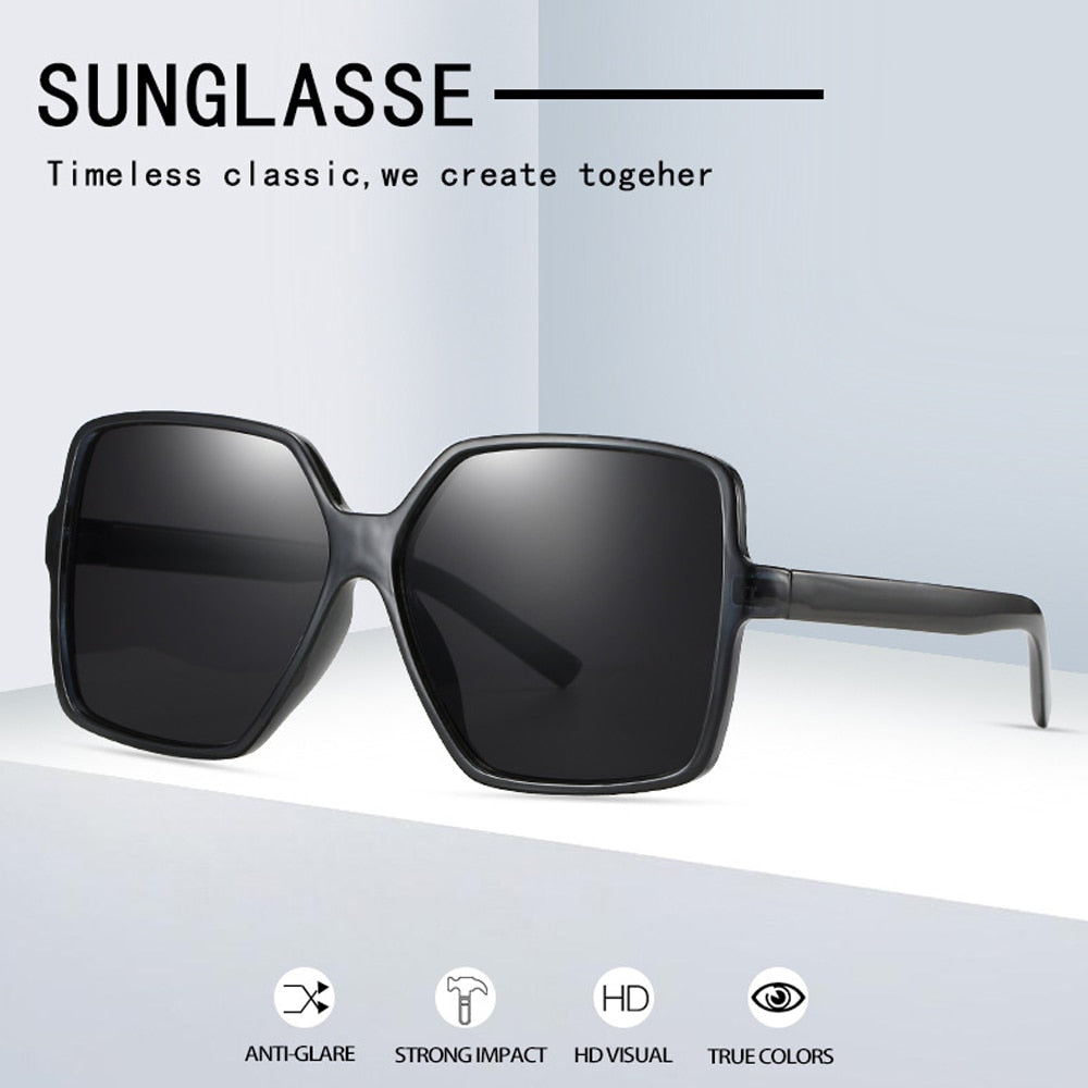 NEW Black Square Oversized Sunglasses