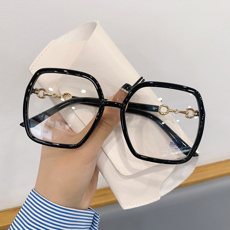 New Oversized Square Eyeglasses Woman Men  Blue Light-blocking Eyewear