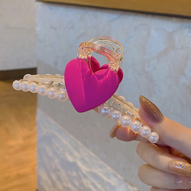 New Heart Shape Acrylic Hair Claw