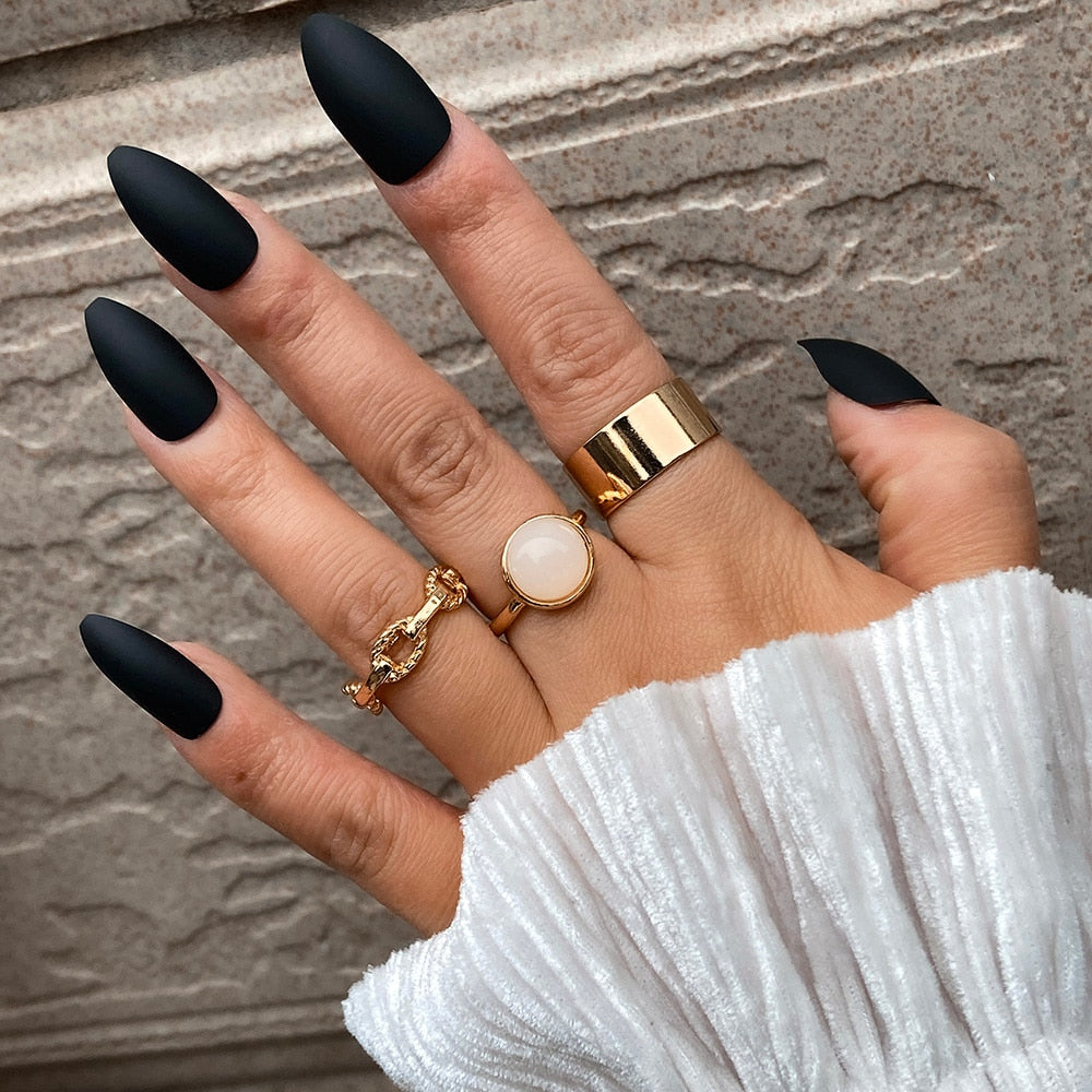 Gold Bohemian Rings Set