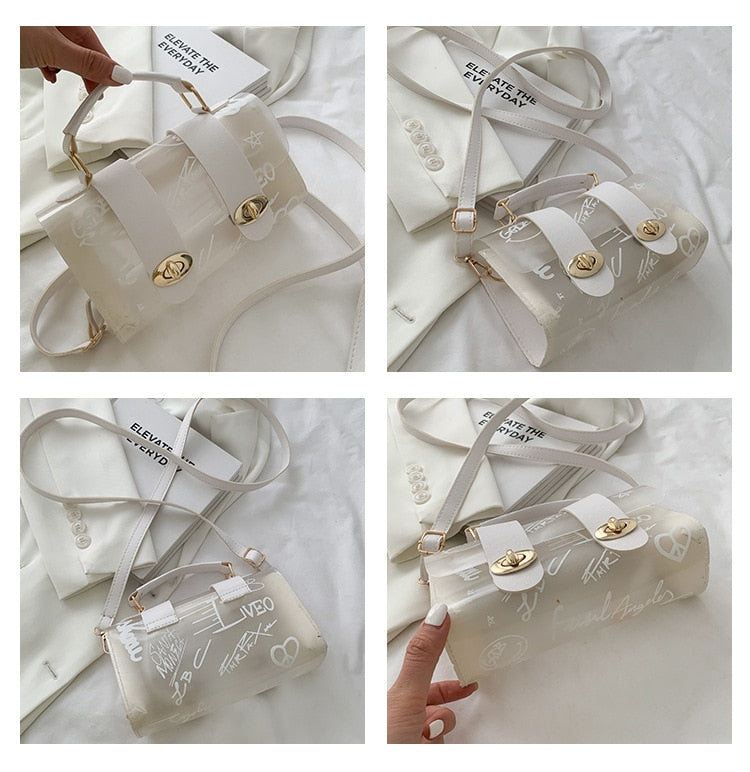 Transparent Graffiti Shoulder Purse