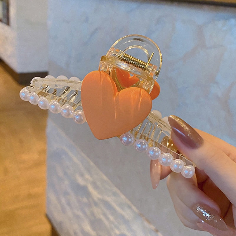 New Heart Shape Acrylic Hair Claw